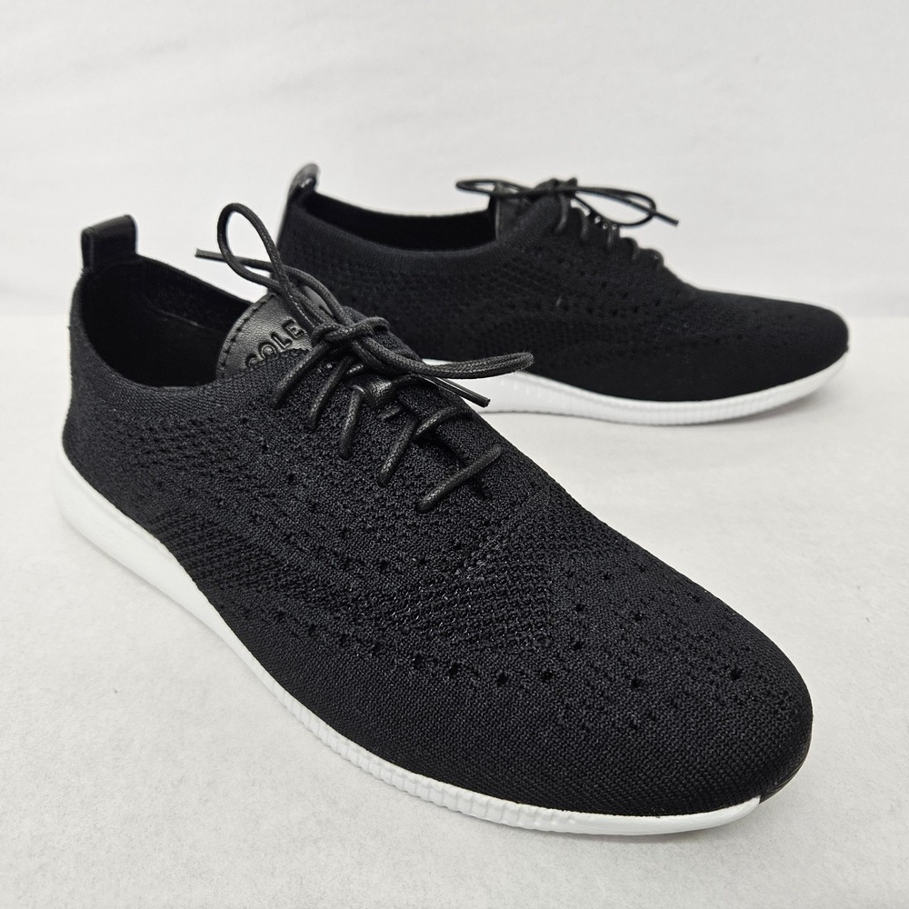 Cole Haan 2 ZeroGrand Stitchlite Oxford Shoes W11511 Black Knit Womens Size 8.5